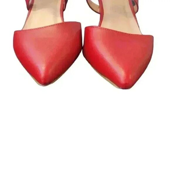 TG Women's Red Faux Leather 2" Pumps with Ankle Straps - Picture 7 of 11